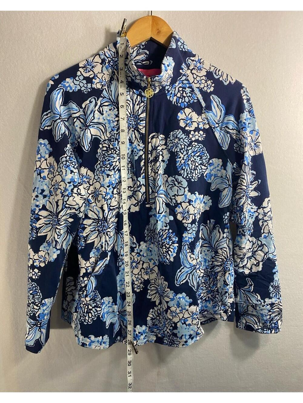 Lilly Pulitzer 1/2 Zip UPF 50+ Skipper Popover Blue White Floral Size L [COPY] - Picture 6 of 9